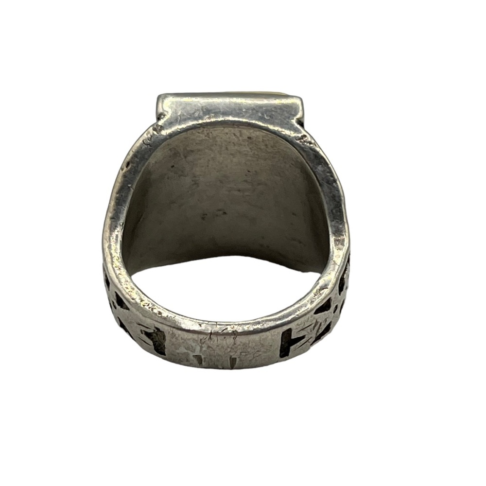 Fred Harvey Southwest Native American Thunderbird Carved Chief Silver Ring 9.5 - Picture 5 of 9